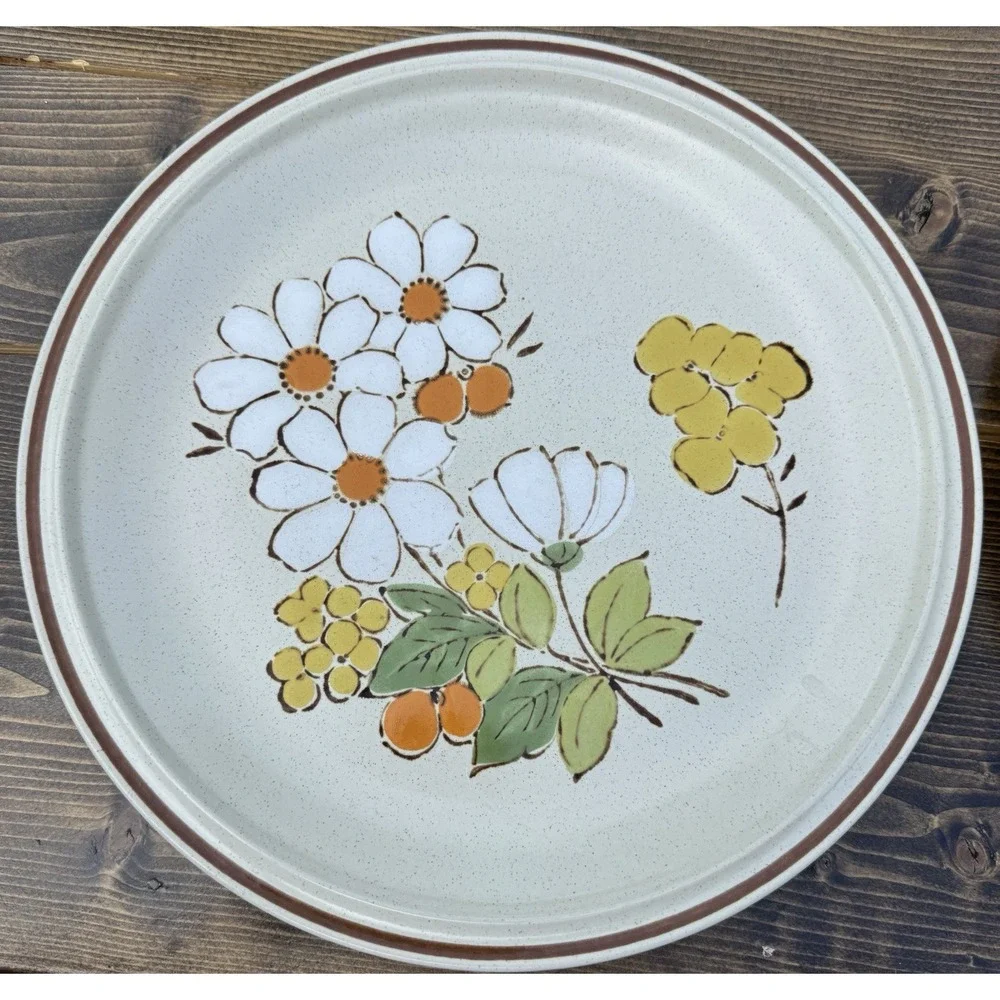 Floral Expressions Summertime Dinner Plates Set of 2 Japan Heartside Stoneware 1